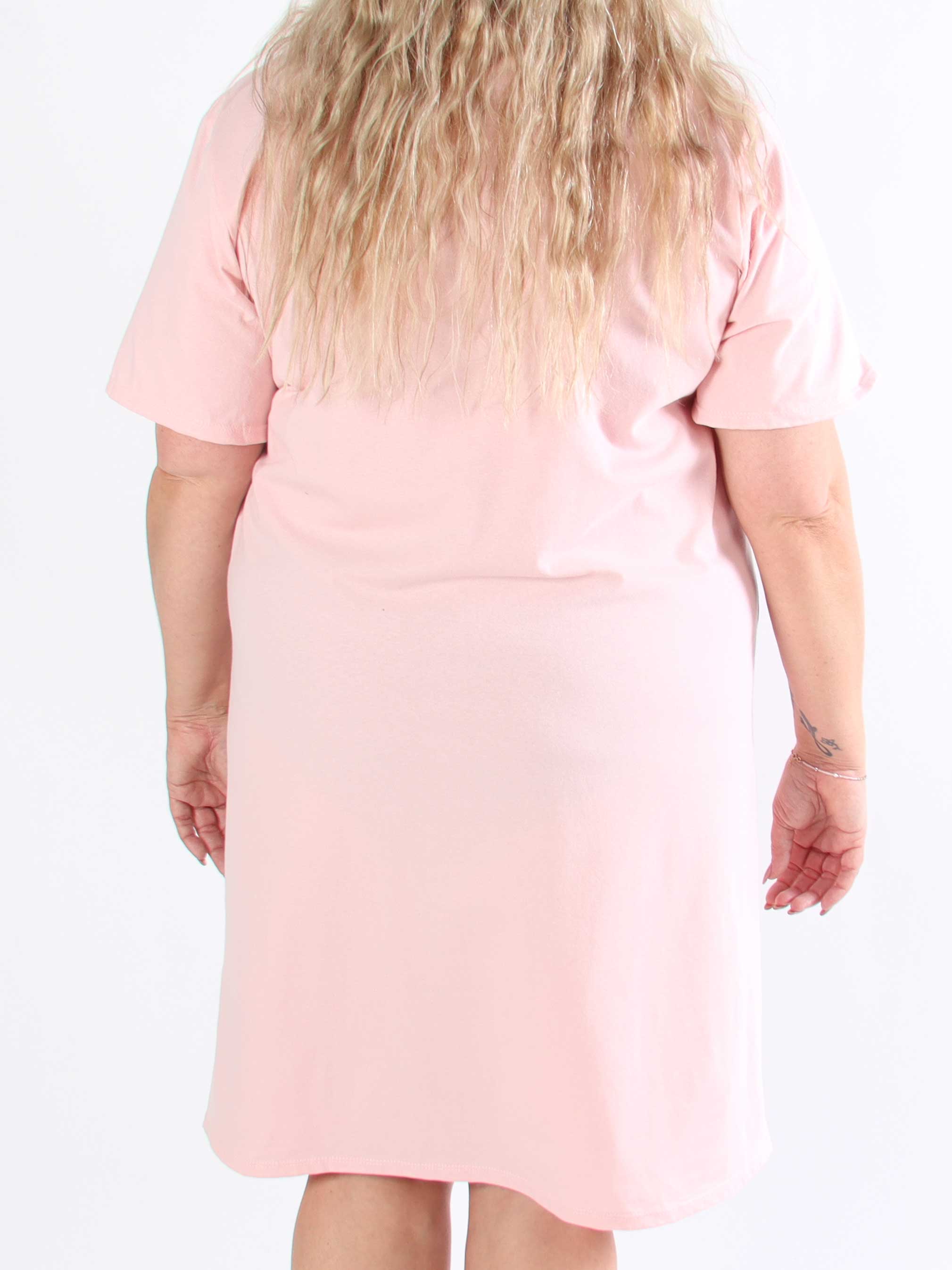 Alice - Plus size-klänning i bomull med Paris stående på bröstet